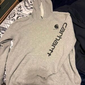 Carhartt Kids Gray Logo Hoodie - Pullover Sweatshirt